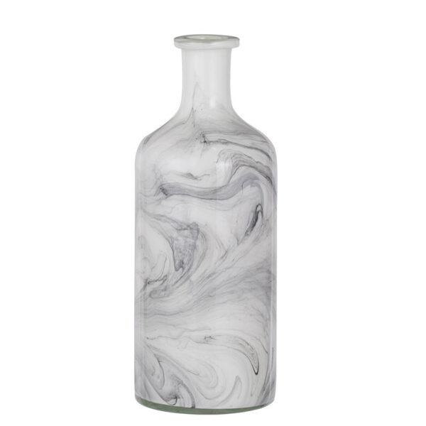 D6x15.5" Svirla Vase-Black-and-White Swirl