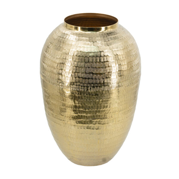 11x16.5" Handmade Decorative Aluminum Vase, Gold