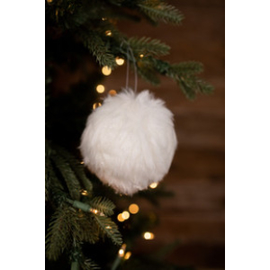Faux Fir White Ornament