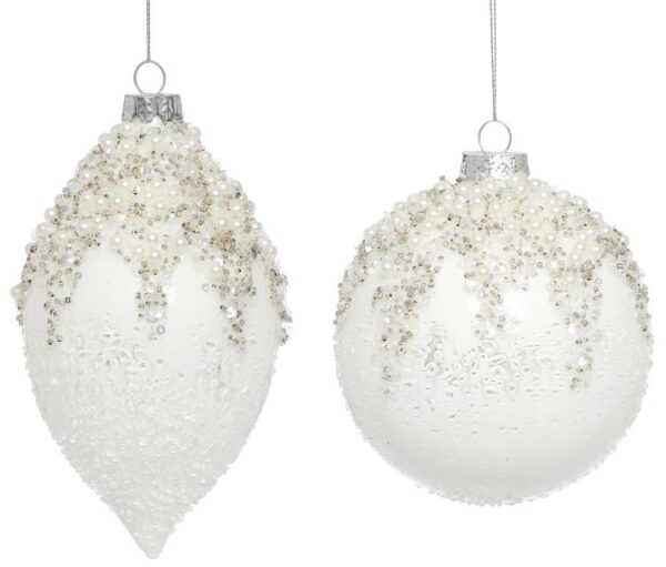 Pearlized Glittered Ornament