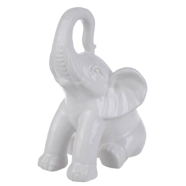 6x5x8" Flora&Fauna Elephant Figurine,White