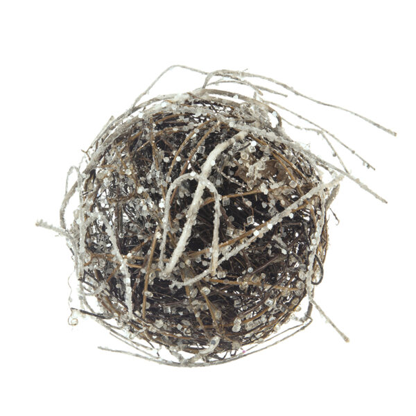 6" Iced Twig Ball (Brown)