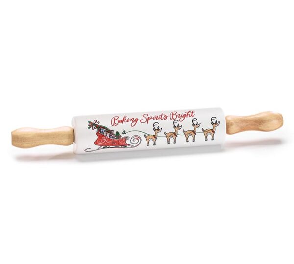 HOLIDAY JOLLIES CERAMIC ROLLING PIN