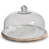 11.75" WHITEWASH BEADED TRAY WI