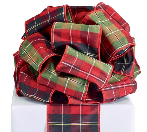 #100 PLAID RED GREEN WIRED