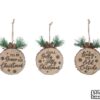 CHRISTMAS MSGS ON WOODLIKE DISC ORNAMENT