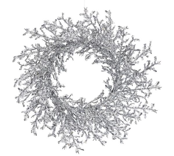 WREATH COVERED WITH ICE