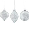 SNOWY PINECONE ORNAMENT ASTD