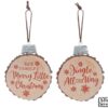 CHRISTMAS MESSAGE WOOD SLICE ORNAMENTS