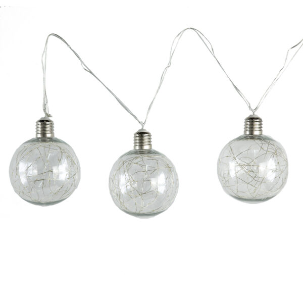 9x9x6" Led String Lights With Balls,Clear