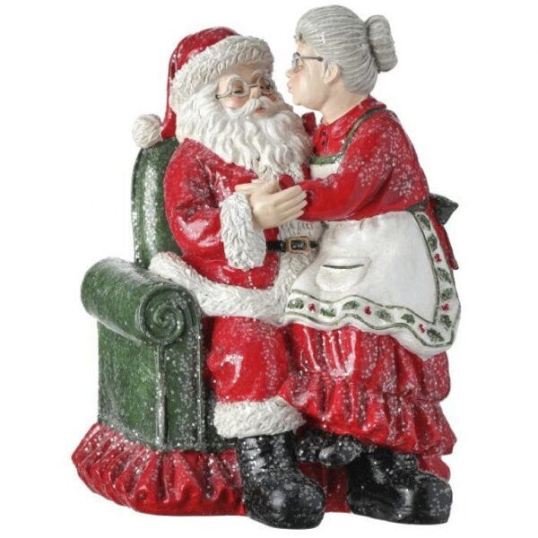 7.8"RESIN SANTA & MRS CLAUS IN CHAIR