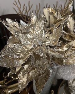 Gold Poinsetta Spray