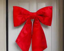 24" RED WIRED OUTDOOR PADDED VELVET BOW