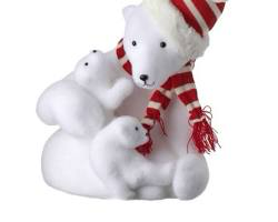 20" FAUX FUR POLOR BEAR W/SCARF