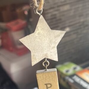MDF star dangle PEACE ornament