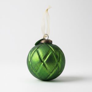 GLS RIBBED FOREST BALL ORNAMENT