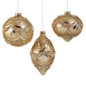 RAZ Gold Pearl Trimmed Ornament