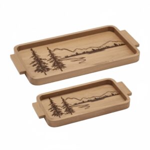 Melrose Wooden Tray w/Trees