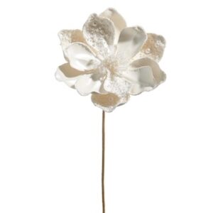 RAZ White Pearl Beaded Magnolia Pick