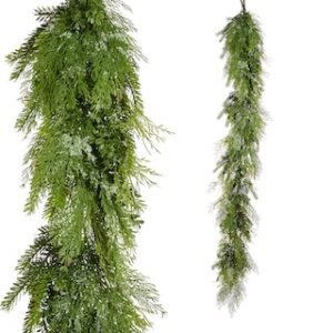 RAZ Iced Mixed Greenery Garland