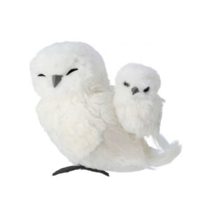 6.5" FEATHER WINTER OWL W/BABY