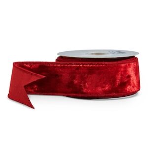RAZ Deep Red Velvet Wired Ribbon 2.5" X 10 Yds